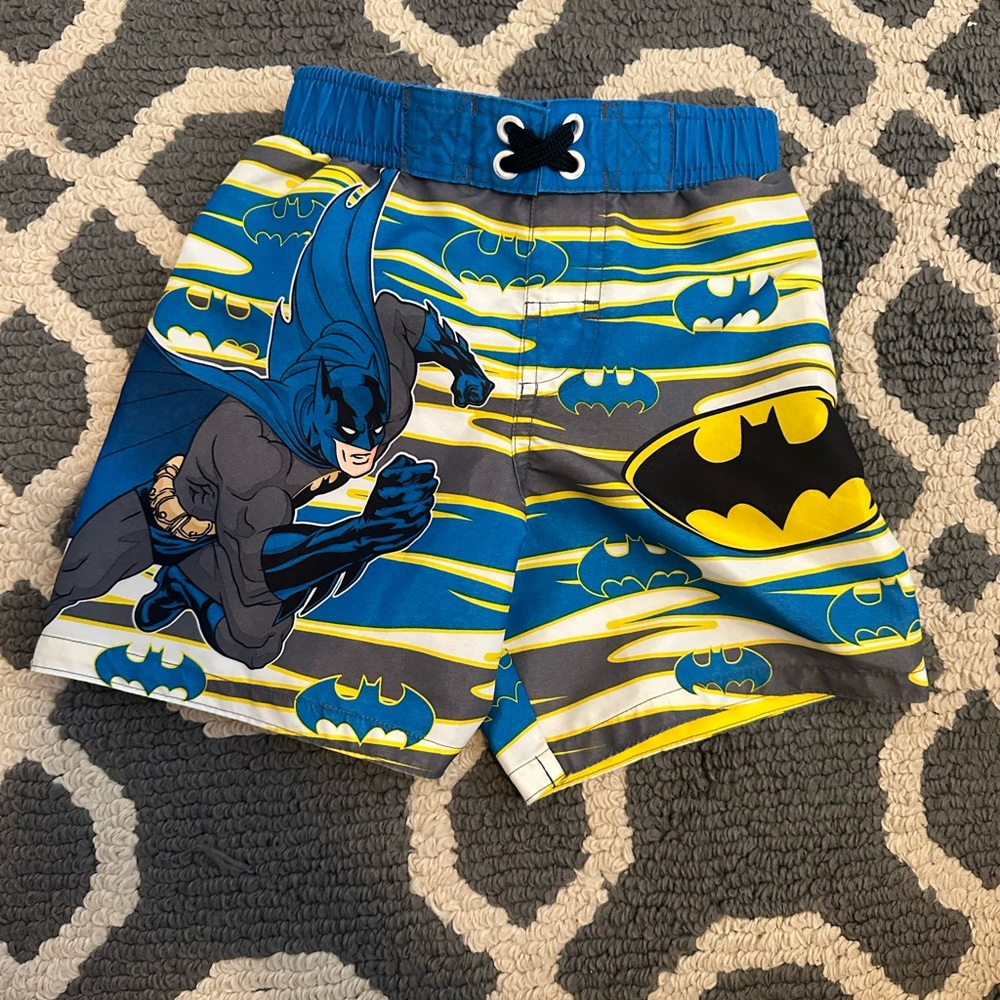 Toddler Batman swim trunks
